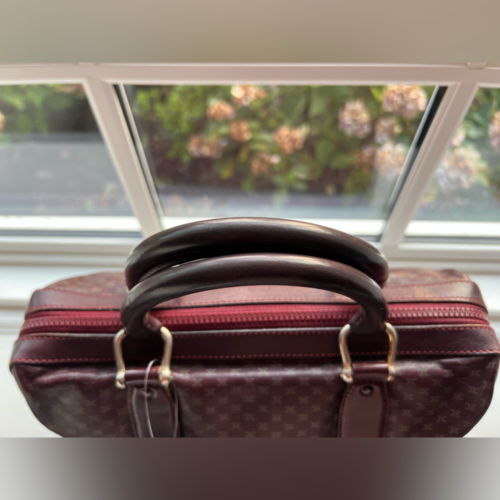 EUC Celine Macadam Burgundy Boston Bag All Leather RARE - Picture 7 of 15
